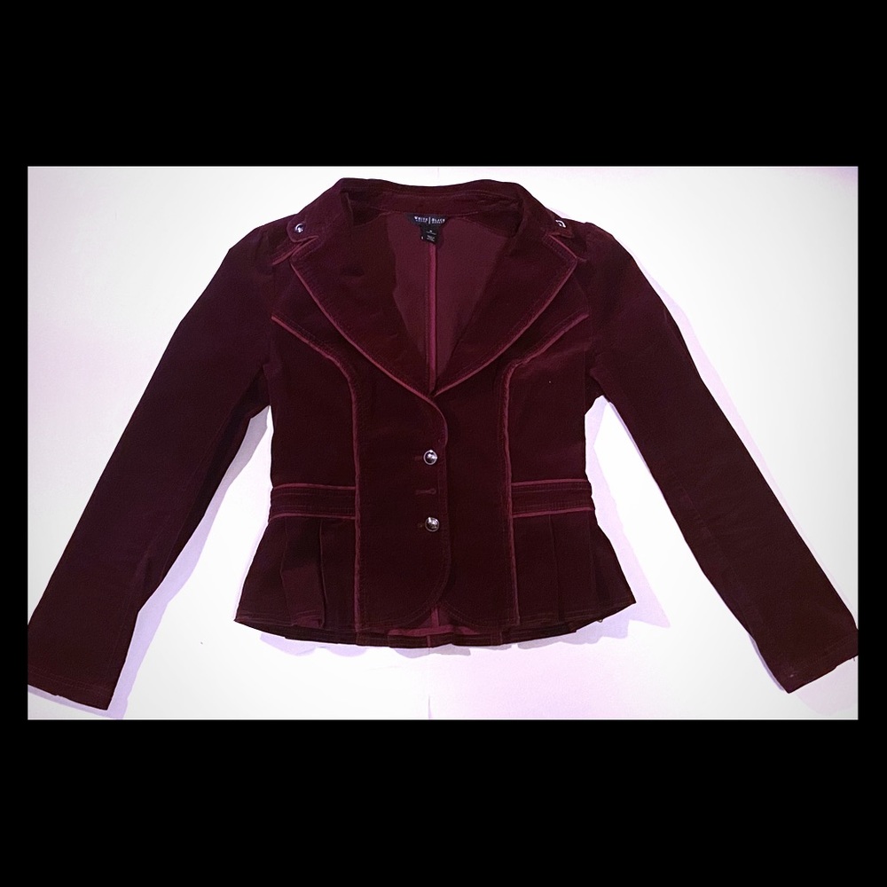 Red button up jacket